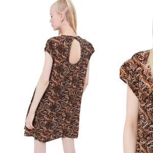 URBAN OUTFITTERS Brown Earthtone Paisley Mini Dress